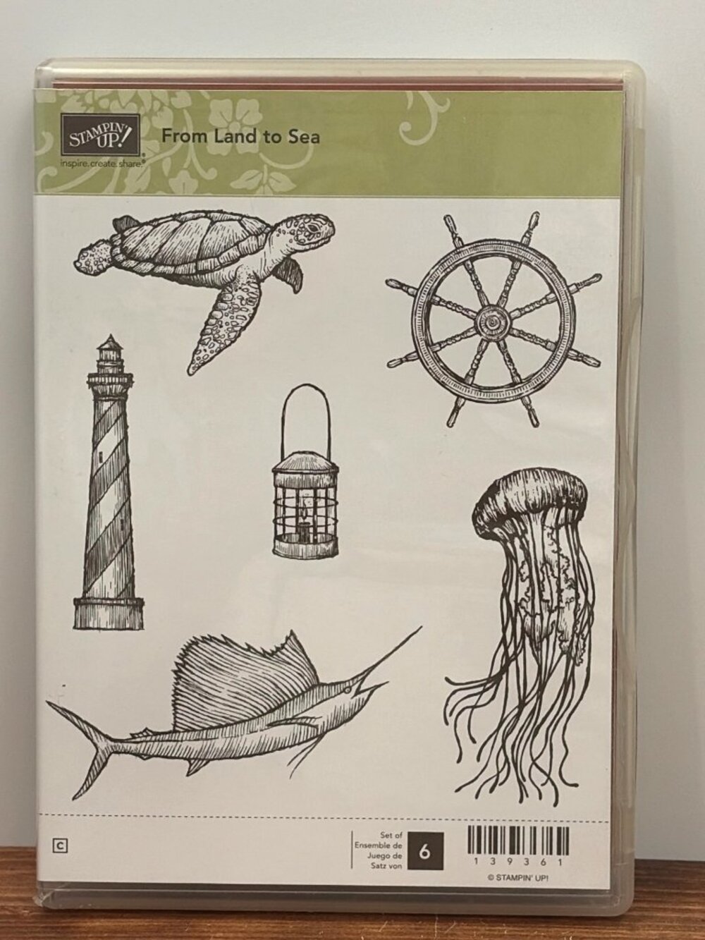 STAMPIN' UP! 139361 FROM LAND TO SEA CLEAR MOUNTED RUBBER STAMP SET JELLYFISH